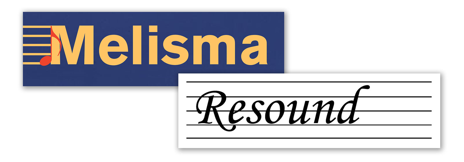 Logos for newsletters Melisma and Resound
